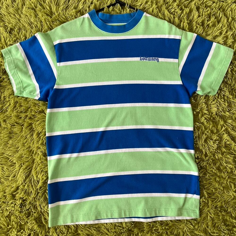 GOLF WANG striped blue and green t-shirt